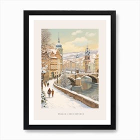 Vintage Winter Poster Prague Czech Republic 6 Art Print