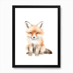 Baby Fox Watercolour Nursery 3 Art Print