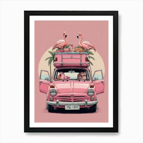 Pink Flamingos 1 Art Print