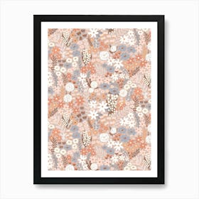 Soft Early Summer Floral Meadow Wildflower Garden Art Print