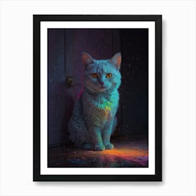 Cat In A Rainbow Art Print