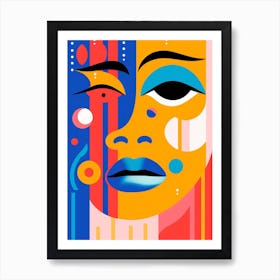 Block Colour Abstract Face 2 Art Print