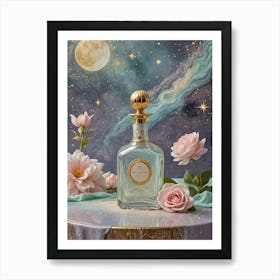 Moon And Stars Perfume Art Print