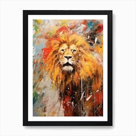 Lion Abstract Expressionism 2 Art Print