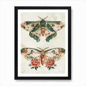 Textile Butterflies William Morris Style 4 Art Print