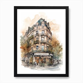 Kreuzberg Berlin Neighborhood, Watercolour 1 Art Print