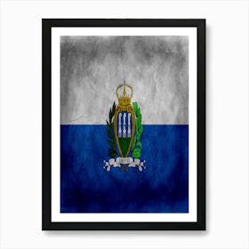 San Marino Flag Texture Art Print