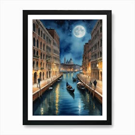 Venice At Night A Glimpse of Venice's Soul Art Print