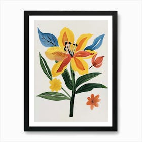 Painted Florals Gloriosa Lily 3 Art Print