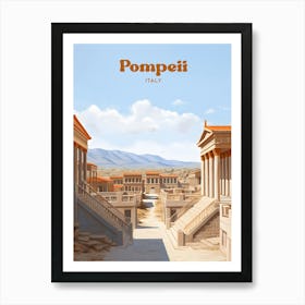 Pompeii Italy History Travel Art Poster