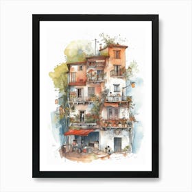 Mataderos Buenos Aires Neighborhood, Watercolour 1 Art Print