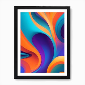 Abstract Colorful Waves Vertical Composition 89 Art Print