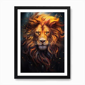 Lion Art Painting Symbolism Style 4 Poster