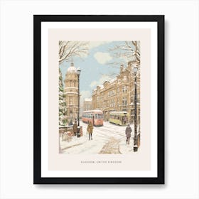 Vintage Winter Poster Glasgow United Kingdom 1 Art Print