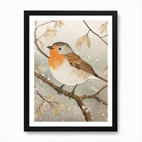 Bird Illustration Robin 2 Art Print