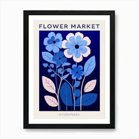 Blue Flower Market Poster Hydrangea 5 Art Print