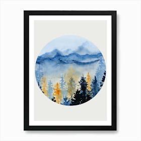 Watercolor Of Mountains 7 Art Print