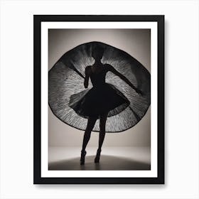 Dancer In Black Dress Art Print