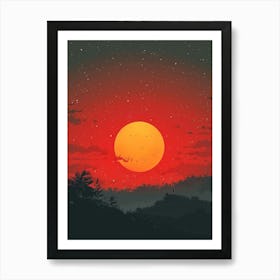 Sunset In The Mountains 24 Art Print