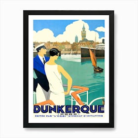 Dunkirk Harbor, France Art Print