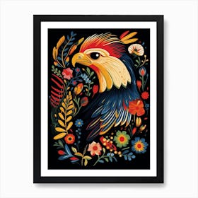 Folk Bird Illustration Crested Caracara Art Print