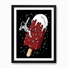 Ice Cream Astronaut - Chocolate Art Print