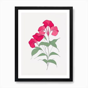 Impatiens Floral Minimal Line Drawing Flower Art Print