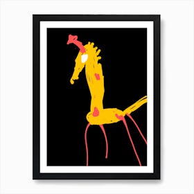 Burning man giraffe Art Print