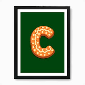 Gingerbread Christmas Letters Living Room Holiday Display Green 03 Art Print