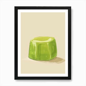 Green Minimalist Jelly Beige Background Art Print