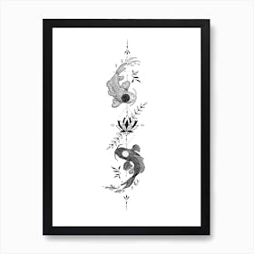 Ying Yang Koi Fish Art Print