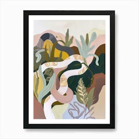 Snakes Pastels Jungle Illustration 2 Art Print