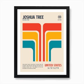 Joshua Tree National Park Retro Travel Print Art Print