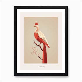 Minimalist Pheasant 2 Bird Poster Art Print
