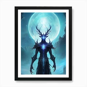 Demon In The Moonlight Art Print