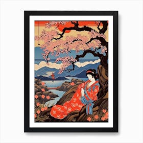 Amanohashidate, Japan Vintage Travel Art 4 Art Print