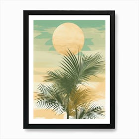 Palm Tree At Sunset Art Print