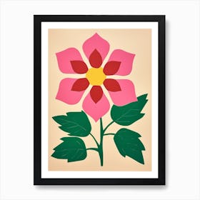 Cut Out Style Flower Art Poinsettia Art Print