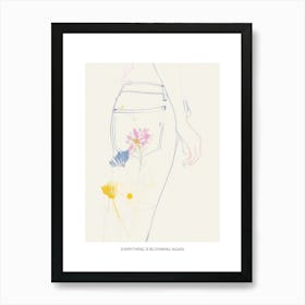 Everything Is Blooming Again Poster Jean Line Art Flowers 3 Art Print