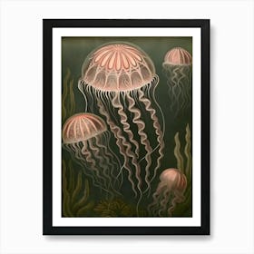 Chic Vintage Jellyfish Art Print