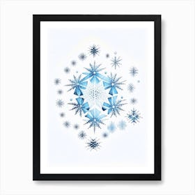 Hexagonal, Snowflakes, Pencil Illustration 3 Art Print