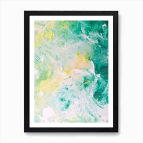 Green And Yellow Watercolor Painting Art Print