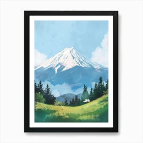 Mount Fuji Japan 4 Retro Illustration Art Print