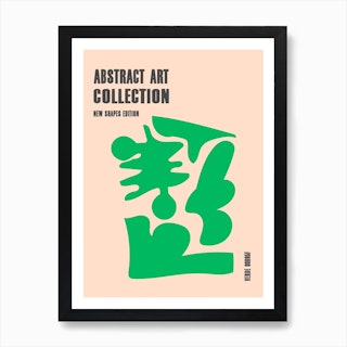 Abstract New Shapes Verde Art Print