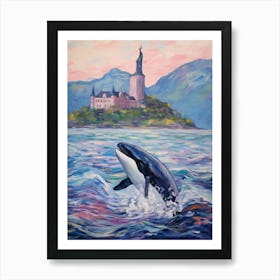 Whale And A Castle Abstract Impasto Art Print
