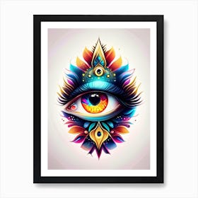 Celestial Eye, Symbol, Third Eye Tattoo 3 Art Print