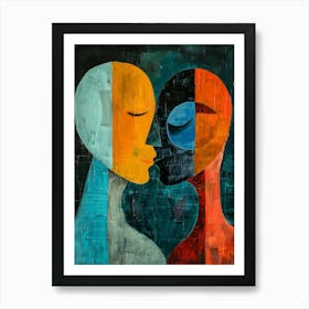 Two People Kissing Art Print