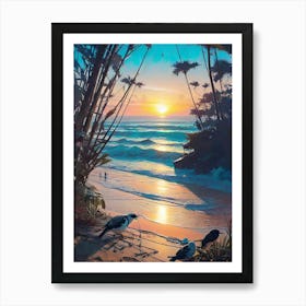 Sunset On The Beach 613 Art Print