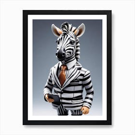 Business Zebra Art Print