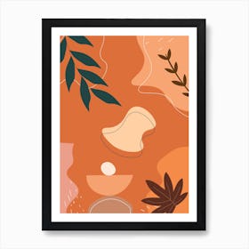 Abstract Tropical Leaves 1 Art Print